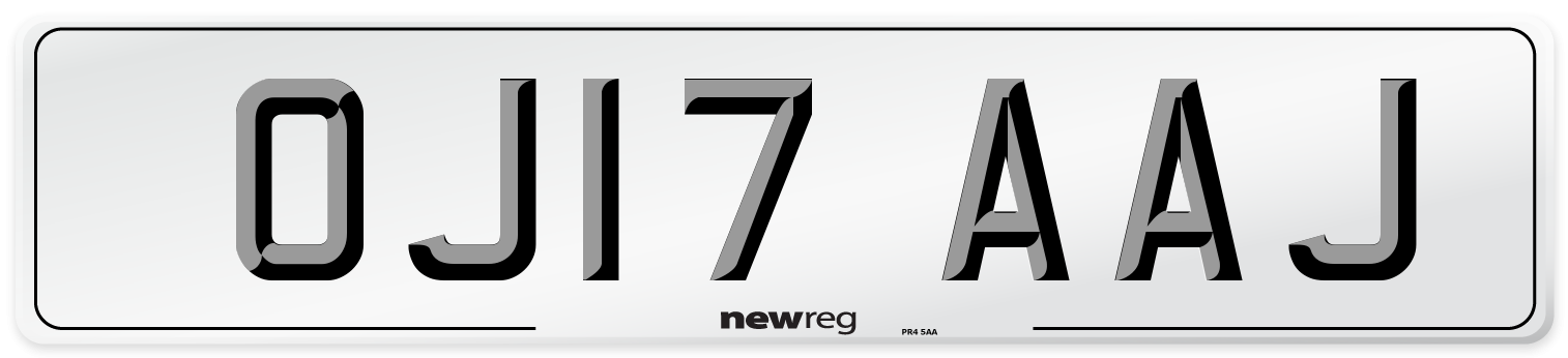 OJ17 AAJ Number Plate from New Reg